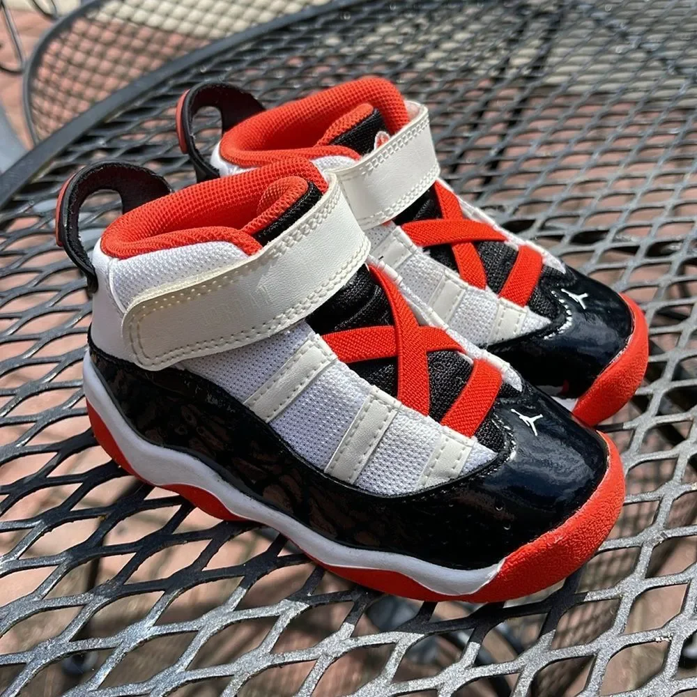 Nike Jordan 6 Rings White/Team Orange-Black-Sail DV1344-108 Toddler Size 7C